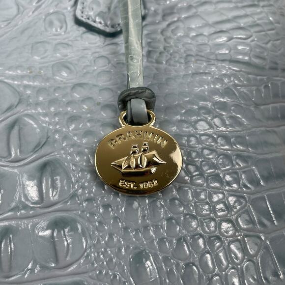 Brahmin Duxbury Satchel Bag Melborne Sky Blue Croc Embossed - Picture 6 of 10